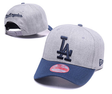 Dodgers Team Logo Gray Mitchell & Ness Adjustable Hat GS