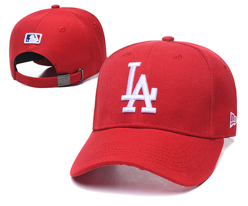Dodgers Team Logo Red Peaked Adjustable Hat TX