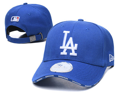 Dodgers Team Logo Royal Peaked Adjustable Hat TX