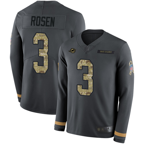 Dolphins #3 Josh Rosen Anthracite Salute to Service Youth Stitched Football Limited Therma Long Sleeve Jersey Dolphins #3 Josh Rosen Anthracite Salute to Service Youth Stitched Football Limited Therma Long Sleeve Jersey