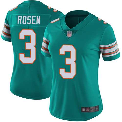 Dolphins #3 Josh Rosen Aqua Green Alternate Women's Stitched Football Vapor Untouchable Limited Jersey Dolphins #3 Josh Rosen Aqua Green Alternate Women's Stitched Football Vapor Untouchable Limited Jersey