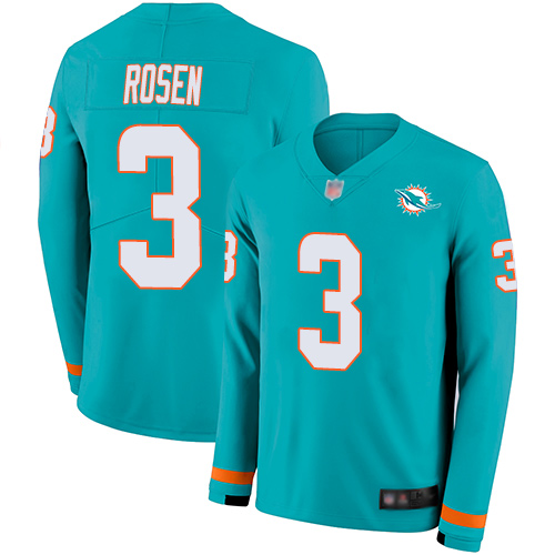 Dolphins #3 Josh Rosen Aqua Green Team Color Youth Stitched Football Limited Therma Long Sleeve Jersey Dolphins #3 Josh Rosen Aqua Green Team Color Youth Stitched Football Limited Therma Long Sleeve Jersey