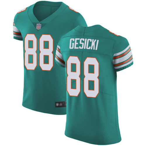 Dolphins #88 Mike Gesicki Aqua Green Alternate Men's Stitched Football Vapor Untouchable Elite Jersey Dolphins #88 Mike Gesicki Aqua Green Alternate Men's Stitched Football Vapor Untouchable Elite Jersey