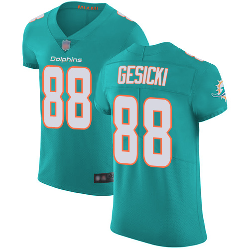 Dolphins #88 Mike Gesicki Aqua Green Team Color Men's Stitched Football Vapor Untouchable Elite Jersey Dolphins #88 Mike Gesicki Aqua Green Team Color Men's Stitched Football Vapor Untouchable Elite Jersey
