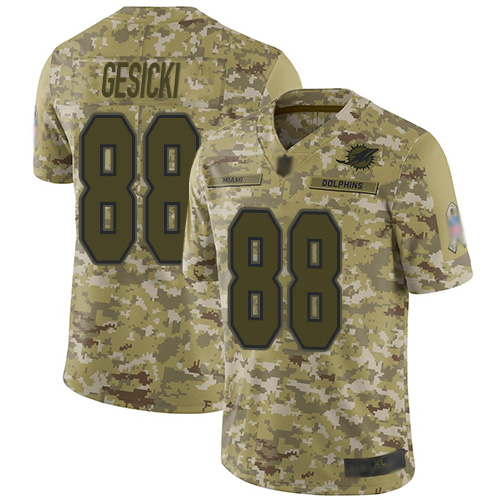 Dolphins #88 Mike Gesicki Camo Youth Stitched Football Limited 2018 Salute to Service Jersey Dolphins #88 Mike Gesicki Camo Youth Stitched Football Limited 2018 Salute to Service Jersey