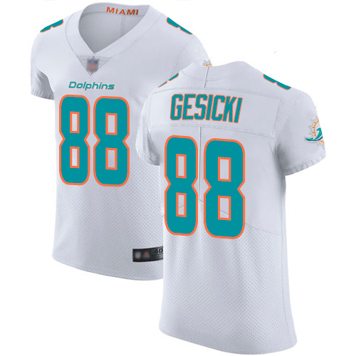 Dolphins #88 Mike Gesicki White Men's Stitched Football Vapor Untouchable Elite Jersey Dolphins #88 Mike Gesicki White Men's Stitched Football Vapor Untouchable Elite Jersey