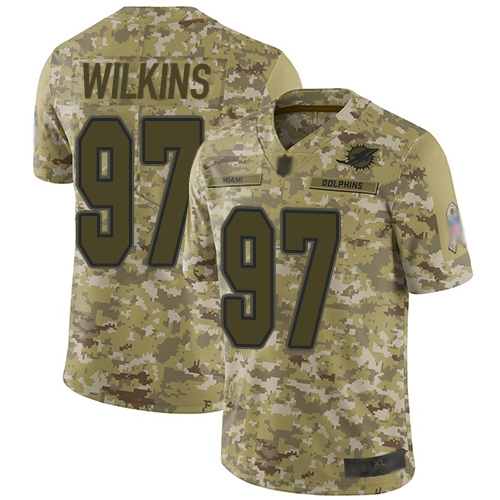 Dolphins #97 Christian Wilkins Camo Men's Stitched Football Limited 2018 Salute To Service Jersey Dolphins #97 Christian Wilkins Camo Men's Stitched Football Limited 2018 Salute To Service Jersey