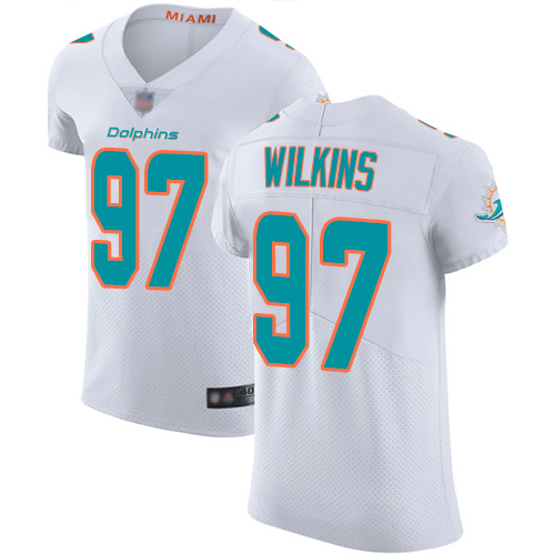 Dolphins #97 Christian Wilkins White Men's Stitched Football Vapor Untouchable Elite Jersey Dolphins #97 Christian Wilkins White Men's Stitched Football Vapor Untouchable Elite Jersey