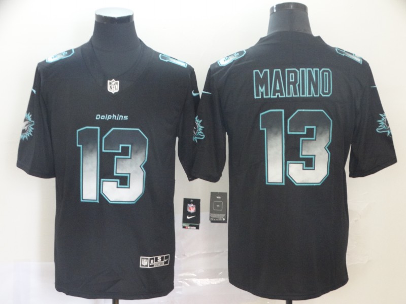 Dolphins 13 Dan Marino Black Arch Smoke Vapor Untouchable Limited Jersey