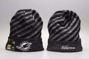 Dolphins Fresh Logo Gray & Black Knit Hat YP