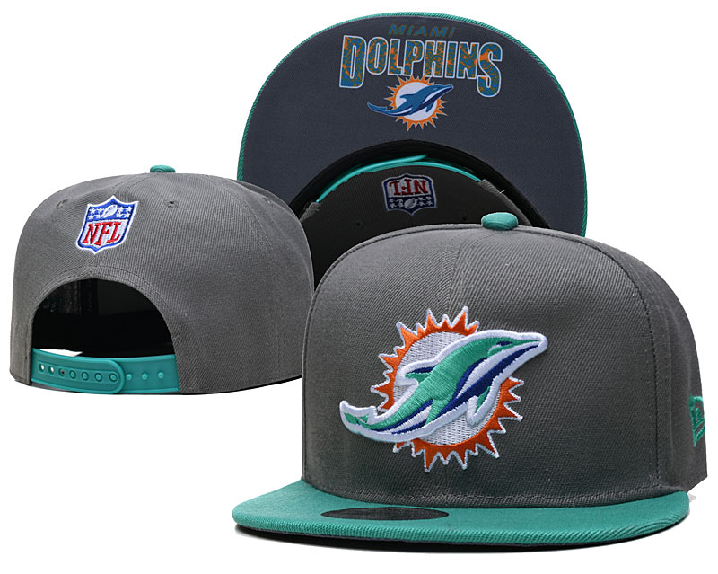 Dolphins Gray Snapback Hat --TX