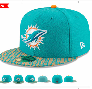 Dolphins Team Logo Aqua Fitted Hat LX