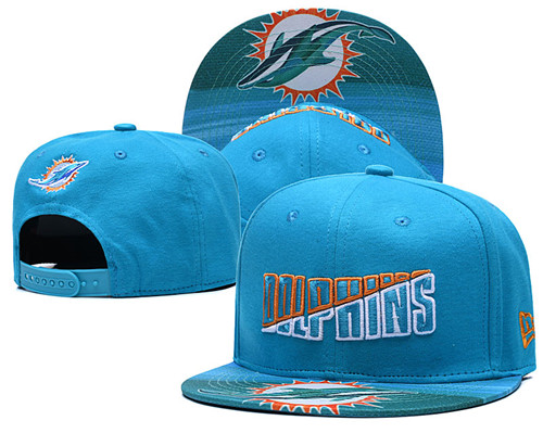 Dolphins Team Logo Aque 2020 NFL Summer Sideline Adjustable Hat YD