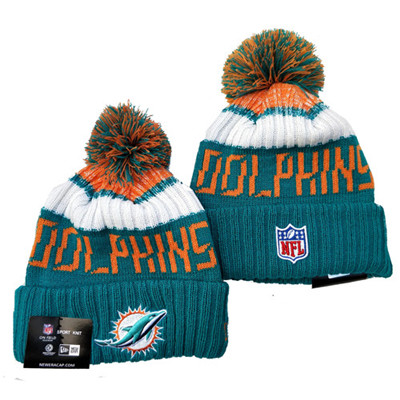 Dolphins Team Logo Aque Pom Knit Hat YD