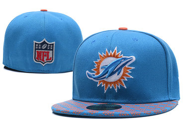 Dolphins Team Logo Blue Fitted Hat LX