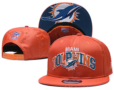 Dolphins Team Logo Orange Adjustable Hat TX