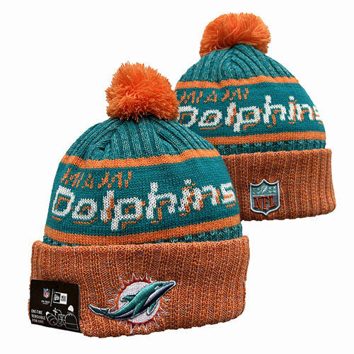 Dolphins Team Logo Pom Knit Hat YD-1