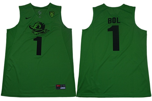 Ducks #1 Bol Bol Apple Green Limited Stitched College Jersey
