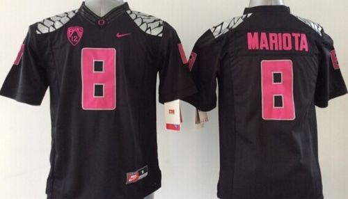 Ducks #8 Marcus Mariota Black(Pink NO.) Stitched Youth NCAA Jersey Ducks #8 Marcus Mariota Black(Pink NO.) Stitched Youth NCAA Jersey