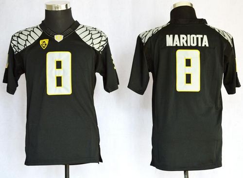 Ducks #8 Marcus Mariota Black Limited Stitched Youth NCAA Jersey Ducks #8 Marcus Mariota Black Limited Stitched Youth NCAA Jersey