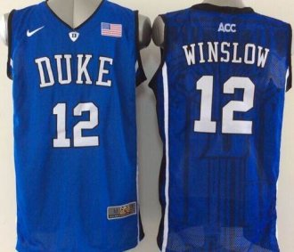 Duke Blue Devils #12 Justise Winslow Royal Blue Basketball New Stitched NCAA jersey