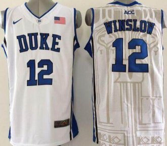 Duke Blue Devils #12 Justise Winslow White Basketball New Stitched NCAA Jersey