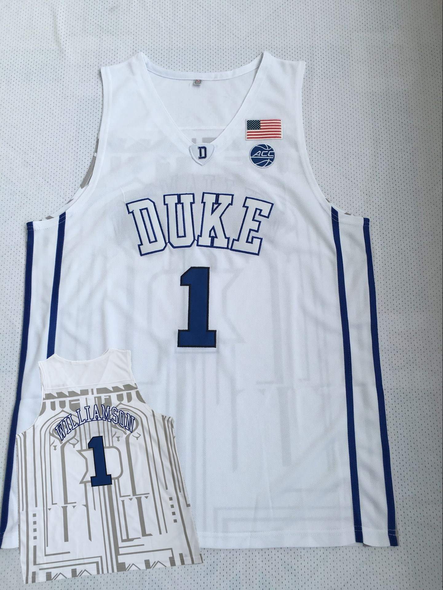 Duke Blue Devils 1 Zion Williamson White College Basketball Jersey Duke Blue Devils 1 Zion Williamson White College Basketball Jersey