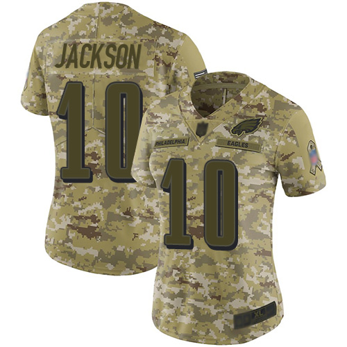 Eagles #10 DeSean Jackson Camo Women's Stitched Football Limited 2018 Salute to Service Jersey Eagles #10 DeSean Jackson Camo Women's Stitched Football Limited 2018 Salute to Service Jersey