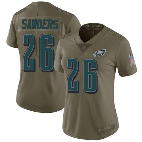 Eagles #26 Miles Sanders Olive Women's Stitched Football Limited 2017 Salute to Service Jersey Eagles #26 Miles Sanders Olive Women's Stitched Football Limited 2017 Salute to Service Jersey