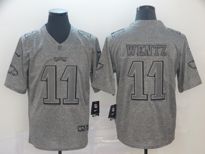 Eagles 11 Carson Wentz Gray Gridiron Gray Vapor Untouchable Limited Jersey