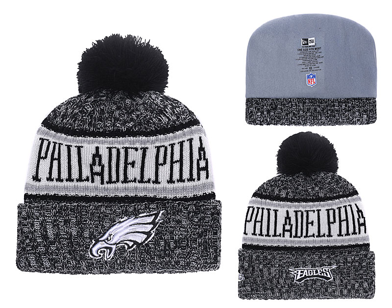 Eagles 2018 NFL Sideline Gray Pom Knit Hat YD