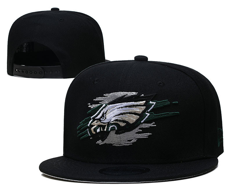 Eagles Black Snapback Hat--YD
