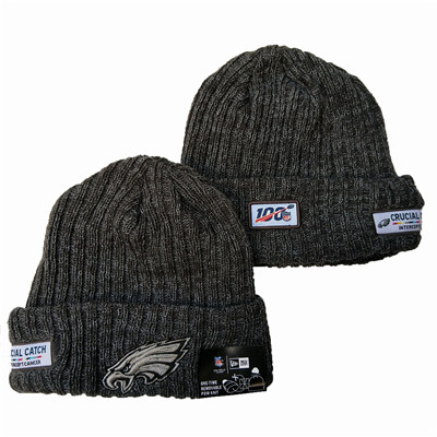 Eagles Fresh Logo Gray 100th Season Pom Knit Hat YD