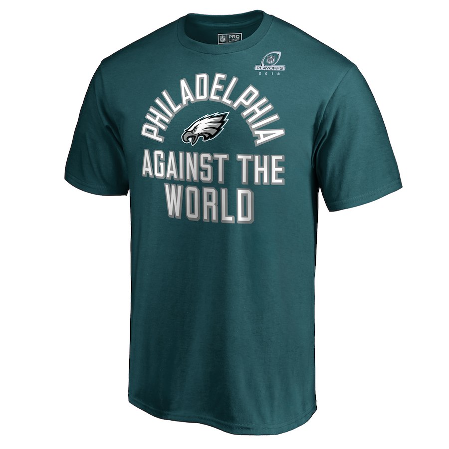 Eagles Green 2018 NFL Playoffs Against The World Men's T-Shirt Eagles Green 2018 NFL Playoffs Against The World Men's T-Shirt