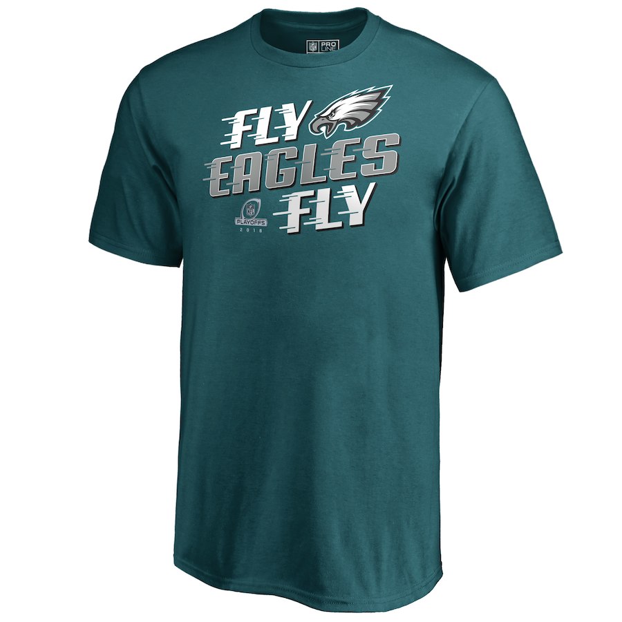 Eagles Green 2018 NFL Playoffs Fly Eagles Fly Men's T-Shirt Eagles Green 2018 NFL Playoffs Fly Eagles Fly Men's T-Shirt