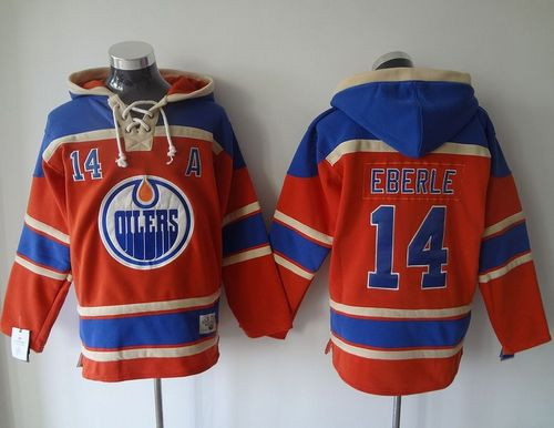 Edmonton Oilers #14 Jordan Eberle Orange Sawyer Hooded Sweatshirt Stitched NHL Jersey Edmonton Oilers #14 Jordan Eberle Orange Sawyer Hooded Sweatshirt Stitched NHL Jersey