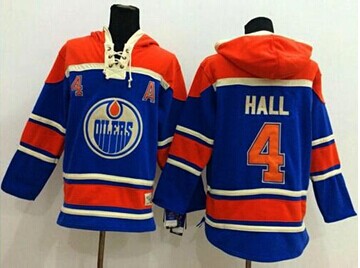 Edmonton Oilers #4 Taylor Hall Light Blue Sawyer Hooded Sweatshirt Stitched NHL Jersey Edmonton Oilers #4 Taylor Hall Light Blue Sawyer Hooded Sweatshirt Stitched NHL Jersey