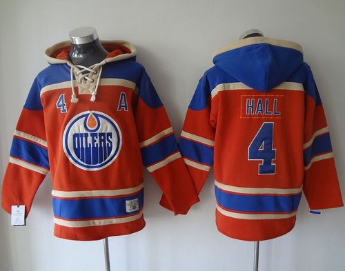 Edmonton Oilers #4 Taylor Hall Orange Sawyer Hooded Sweatshirt Stitched NHL Jersey Edmonton Oilers #4 Taylor Hall Orange Sawyer Hooded Sweatshirt Stitched NHL Jersey
