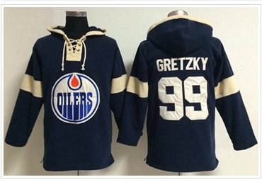 Edmonton Oilers #99 Wayne Gretzky Dark Blue Pullover NHL Hoodie Edmonton Oilers #99 Wayne Gretzky Dark Blue Pullover NHL Hoodie