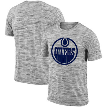 Edmonton Oilers 2018 Heathered Black Sideline Legend Velocity Travel Performance T-Shirt Edmonton Oilers 2018 Heathered Black Sideline Legend Velocity Travel Performance T-Shirt