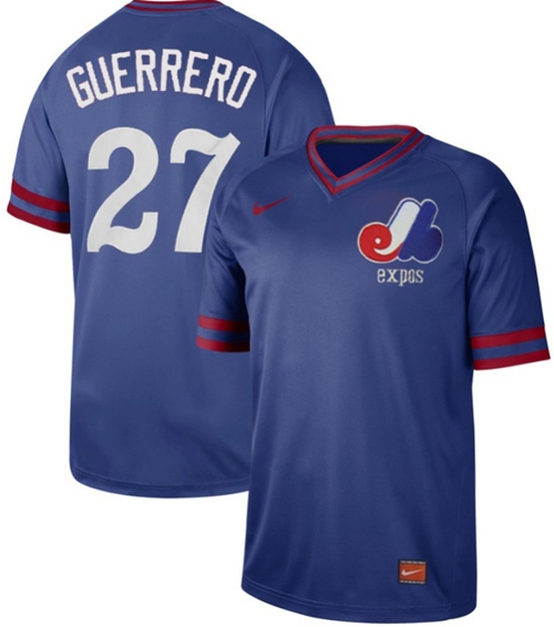 Expos #27 Vladimir Guerrero Royal Authentic Cooperstown Collection Stitched Baseball Jersey Expos #27 Vladimir Guerrero Royal Authentic Cooperstown Collection Stitched Baseball Jersey