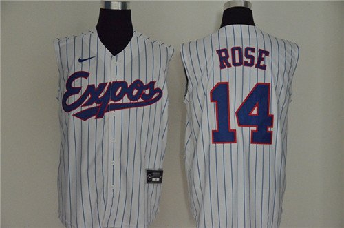 Expos 14 Pete Rose White Nike Cool Base Sleeveless Jersey Expos 14 Pete Rose White Nike Cool Base Sleeveless Jersey
