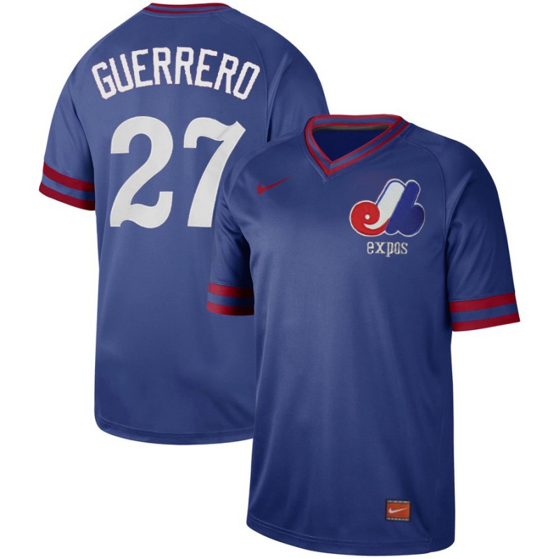 Expos 27 Vladimir Guerrero Blue Throwback Jersey Expos 27 Vladimir Guerrero Blue Throwback Jersey