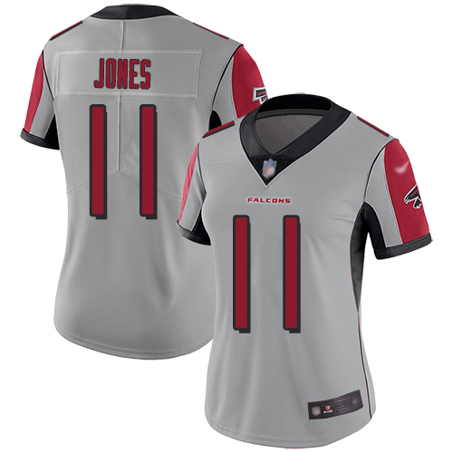 Falcons #11 Julio Jones Silver Women's Stitched Football Limited Inverted Legend Jersey Falcons #11 Julio Jones Silver Women's Stitched Football Limited Inverted Legend Jersey