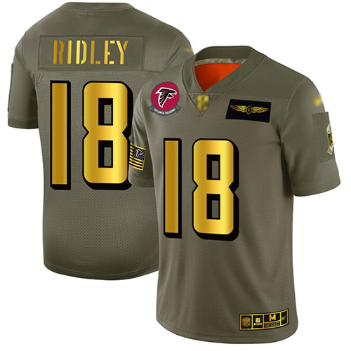 Falcons #18 Calvin Ridley Camo Gold Men's Stitched Football Limited 2019 Salute To Service Jersey Falcons #18 Calvin Ridley Camo Gold Men's Stitched Football Limited 2019 Salute To Service Jersey