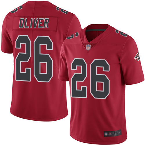 Falcons #26 Isaiah Oliver Red Men's Stitched Football Limited Rush Jersey Falcons #26 Isaiah Oliver Red Men's Stitched Football Limited Rush Jersey