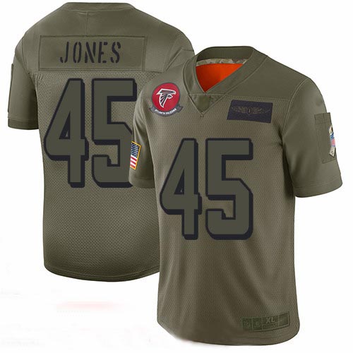 Falcons #45 Deion Jones Camo Youth Stitched Football Limited 2019 Salute to Service Jersey