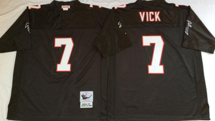Falcons #7 Michael Vick Black Throwback Jersey Falcons #7 Michael Vick Black Throwback Jersey