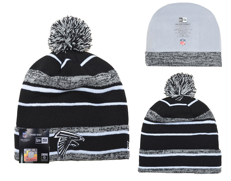 Falcons Classic Black Pom Knit Hat YD