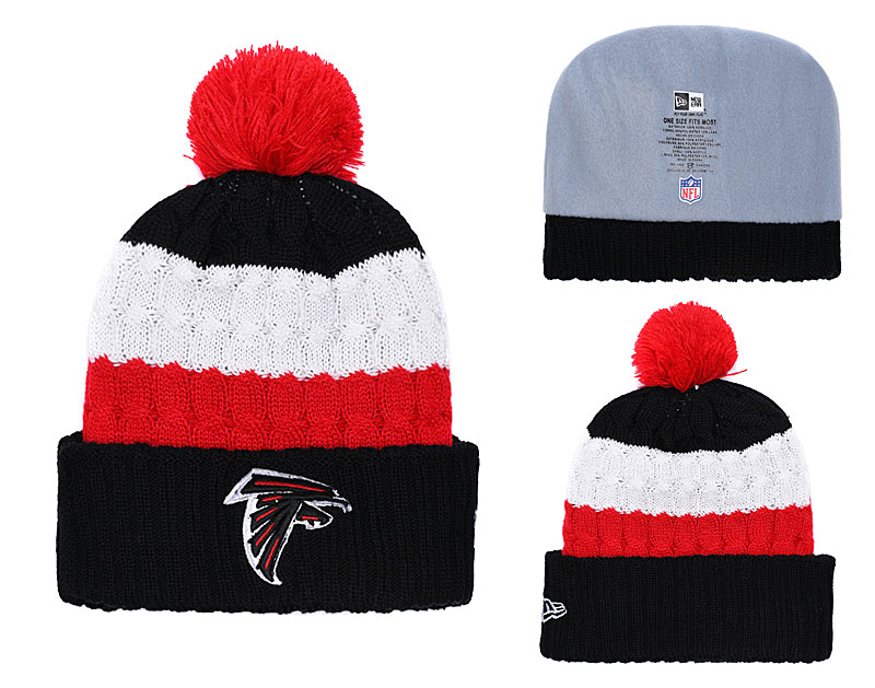 Falcons Fresh Logo Black Pom Knit Hat YD